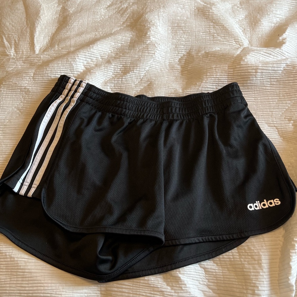 Women’s black and white adidas shorts